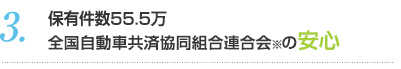 3.保有件数58万 全国自動車共済協同組合連合会※の安心